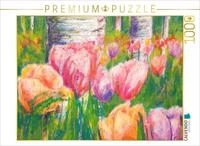 CALVENDO Puzzle Tulpen mit &Ouml;lkreide | 1000 Teile Lege-Gr&ouml;&szlig;e 64 x 48 cm...