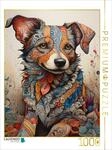CALVENDO Puzzle Hund, Tier, Haustier, Zentangle, bunt, farbenfroh, Fantasie,
