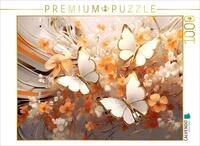 CALVENDO Puzzle Schmetterlinge auf edlen Bl&uuml;ten in Orange und Gold | 1000 Teile