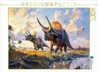 CALVENDO Puzzle Kinder Spielen mit Triceratops Dinosauriern | 1000 Teile...