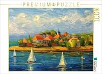 Puzzle &middot; Dorf auf Einer Halbinsel in einem gro&szlig;en See | Idyllische...