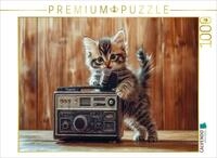 CALVENDO Puzzle Katzen-Karaoke | 1000 Teile Lege-Gr&ouml;&szlig;e 64 x 48 cm Foto-Puzzle...