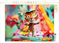 Puzzle &middot; Lustiger Tiger aus Origami-Papier im Zirkus | Lustiger Tiger aus