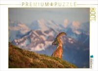Puzzle &middot; Alpensteinbock | Steinbock vor der Kulisse der Schweizer Alpen &middot; 1000