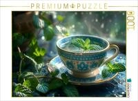CALVENDO Puzzle Pfefferminztee in der Tasse | 1000 Teile Lege-Gr&ouml;&szlig;e 64 x 48 cm