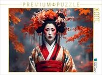 Puzzle &middot; Geisha im Herbst | Geisha mit herbstlichem Kopfschmuck in harmonischer