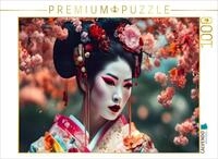 Puzzle &middot; Geisha mit Buntem Gewand | KI-erstellte Darstellung einer Geisha mit