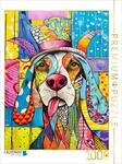 Puzzle &middot; Buntes Pop-Art Hundegesicht | Ein farbenfrohes, abstraktes Hundegesicht im