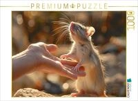 CALVENDO Puzzle Der Lift nach Oben - Ratte steigt auf die Hand ihres Menschen |...