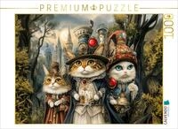 CALVENDO Puzzle DREI Katzen in der Steampunkwelt | 1000 Teile Lege-Gr&ouml;&szlig;e 64 x...