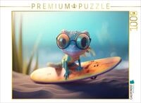 CALVENDO Puzzle Surfer-Cham&auml;leon | 1000 Teile Lege-Gr&ouml;&szlig;e 64 x 48 cm...