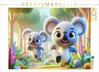 Puzzle &middot; Zwei Koalas im Wettrennen durch ihren Wald | Stofftiere mit KI &middot; 1000