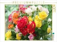 CALVENDO Puzzle Bunter Rosenstrau&szlig; | 1000 Teile Lege-Gr&ouml;&szlig;e 64 x 48 cm...