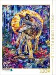 CALVENDO Puzzle EIN einsamer Wolf durchstreift im sanften Licht des Mondes den