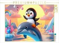 Puzzle &middot; EIN Delphin als Fortbewegungsmittel f&uuml;r einen kleinen Pinguin |...