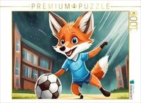 CALVENDO Puzzle EIN Schlaufuchs beim Fu&szlig;ball Spielen | 1000 Teile Lege-Gr&ouml;&szlig;e...
