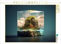 CALVENDO Puzzle Kleine Insel in einem Glasw&uuml;rfel | 1000 Teile Lege-Gr&ouml;&szlig;e 64...