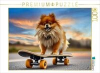 Puzzle &middot; Lustiger Pomeranian | Skateboard Fahren &middot; Super &middot; 1000 Teile &middot;