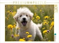 CALVENDO Puzzle Hundewelpe beim Wiesenabenteuer | 1000 Teile Lege-Gr&ouml;&szlig;e 64 x...