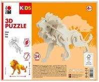 Marabu KiDS 3D Holzpuzzle L&ouml;we, ca. 19,5 x 13 cm | mit 34 Puzzleteilen aus FSC...