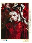 Puzzle &middot; Dame mit Teufelsh&ouml;rnern im roten Samtkleid. Gothic Szene | Dame mit