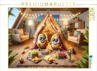 CALVENDO Puzzle Camping-Abenteuer zu Hause: Die Couch-Potatoes und Ihr Zelt |...