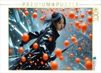 CALVENDO Puzzle K&auml;mpferin im Bann der Cyberwelt | 1000 Teile Lege-Gr&ouml;&szlig;e 64 x...