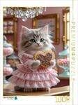 Puzzle &middot; Katzenbaby mit R&uuml;schenkleid im Bonbonparadies | S&uuml;&szlig;e Katzenkunst...
