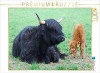 CALVENDO Puzzle DASS eine Mutter mit schwarzem Fell EIN braunes Kalb hat, ist