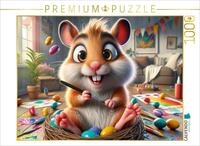 Puzzle &middot; Ostereierspa&szlig; mit dem K&uuml;nstler-Hamster | Farbenfrohe Fantasie einer