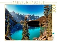 CALVENDO Puzzle Das beeindruckende Panorama &uuml;ber den Moraine Lake zeigt die...