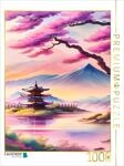 CALVENDO Puzzle Japanische Landschaft, im Vordergrund bl&uuml;hende Mandelb&auml;ume.
