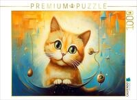 CALVENDO Puzzle Katze Im Stil von Salvador Dali | 1000 Teile Lege-Gr&ouml;&szlig;e 64 x...
