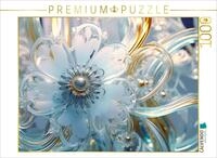 CALVENDO Puzzle Eisblumen - Bl&uuml;te wie aus Glas | 1000 Teile Lege-Gr&ouml;&szlig;e 64 x...