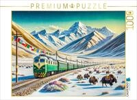Puzzle &middot; Zugreise durch die H&ouml;hen des Himalayas | Ein Zug schl&auml;ngelt sich...