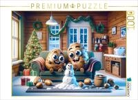 CALVENDO Puzzle Winterwunderland daheim: Kartoffelige Schneefreuden | 1000 Teile