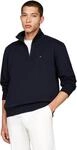 Tommy Hilfiger Herren Sweatshirt mit Rei&szlig;verschluss Essential Fleece 1/4 Zip