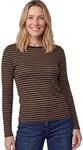 Damen Langarm Shirt mit Boat Neck und Streifen