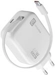 Cellularline 65W-Wandladeger&auml;t mit 90 cm einziehbarem USB-C-Kabel,...