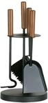 FIREFIX K2452 Kaminger&auml;t klein mit dunklen Holzgriffen, schwarz beschichtet