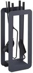 Relaxdays Kaminbesteck, 5-teiliges Set, Sch&uuml;rhaken, grau/schwarz |...