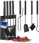 Relaxdays Kaminbesteck, 5-teilige Kamingarnitur mit Schaufel, Besen, Haken,...