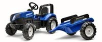 FALK New Holland T8 Trettraktor f&uuml;r Kinder 3-7 Jahre I Mit Anh&auml;nger & Hupe I