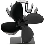 Valo Ofenventilator (Kaminventilator stehend, L&uuml;fter mit 4 Bl&auml;ttern, stromlos,