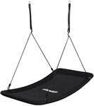 Relaxdays Nestschaukel, eckig, Schaukelnest Kinder & Erwachsene, schwarz | 150kg,