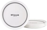 creaTable, Italien Party Bistrot, 6 teiliges Pizzatellerset aus Opalglas 