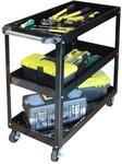 Relaxdays Werkstattwagen, Werkzeugwagen mit 3 Ebenen, mobiler Montagewagen, bis 100