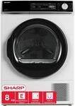 SHARP KD-NHA8G6TWE-DE W&auml;rmepumpentrockner 8 kg, Energieklasse E Wei&szlig; 