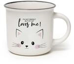 LEGAMI - Cappuccinotasse, Tasse aus New Bone China Porzellan, Motiv Kitty, Take a