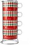 Bialetti - Set mit 4 Stapelbaren Cappuccinotassen, Porzellan, 160 ml / 5.41 oz